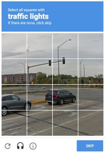 Captcha image featuring traffic lights.